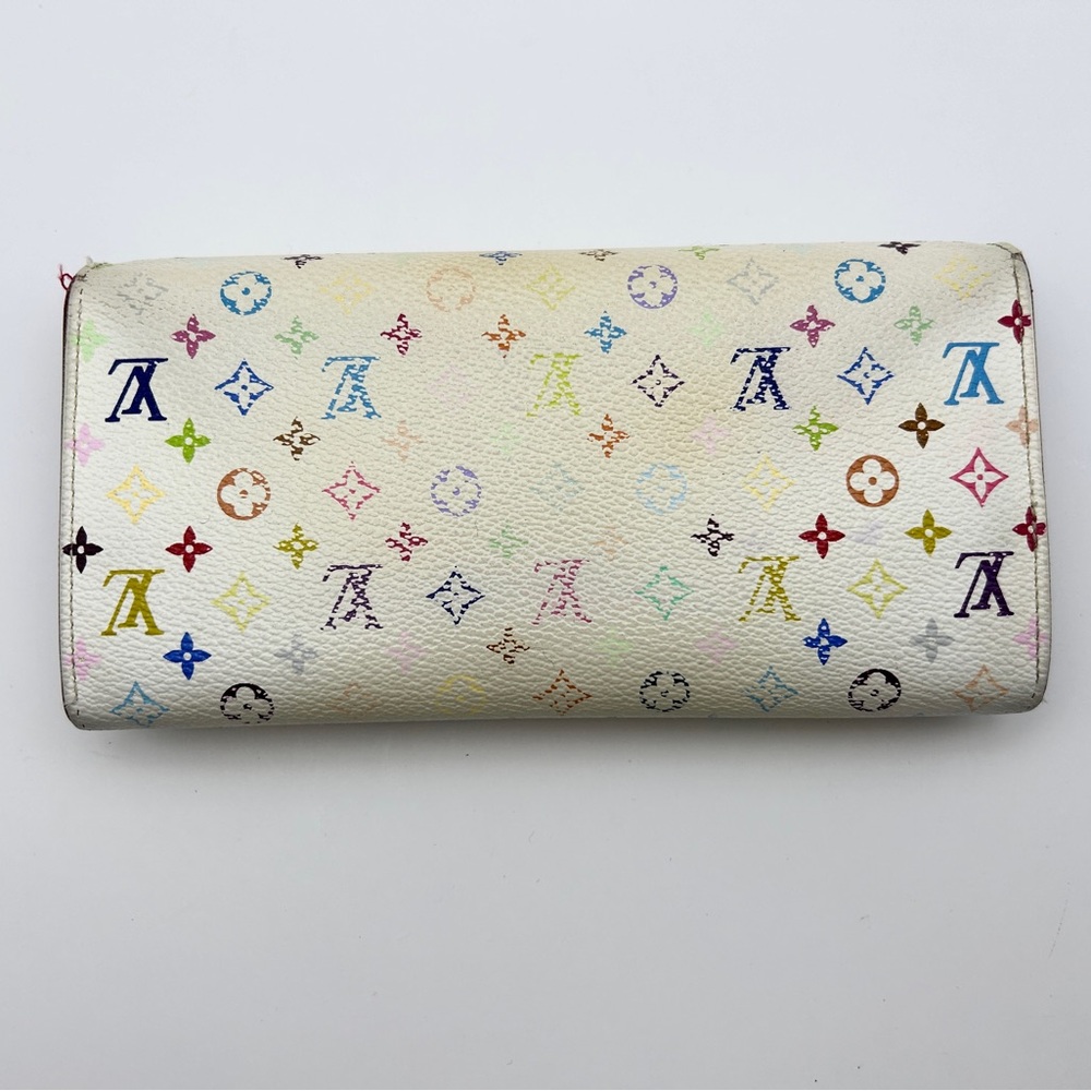 Louis Vuitton Monogram White Multicolor Takashi Murakami Sarah Wallet - Picture 2 of 16